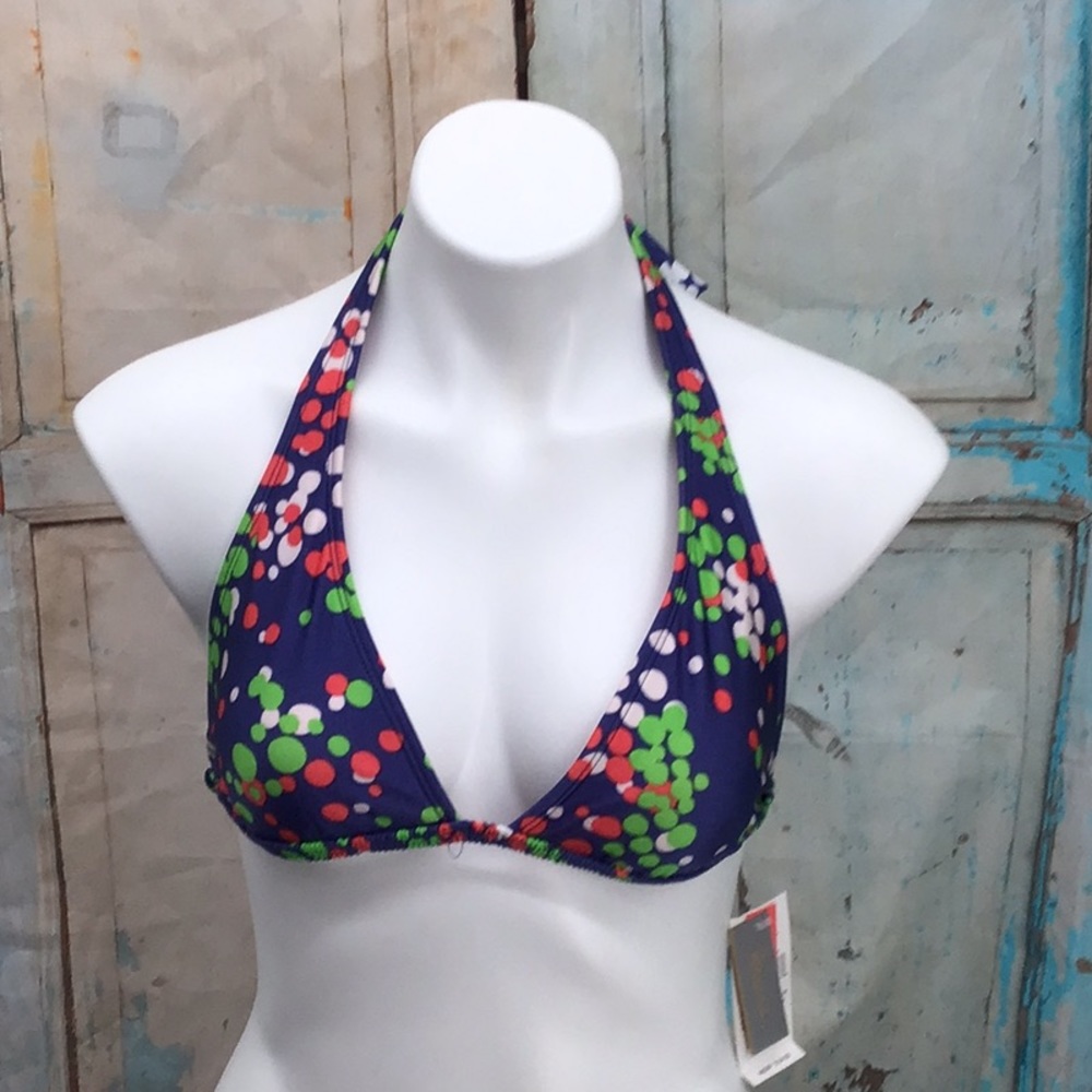 Raisins Sunset Halter Bikini Top S/M Blue
